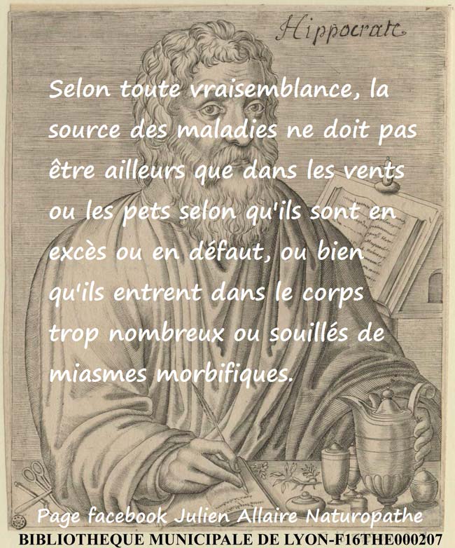 Citation de Hippocrate sur les vents et les pets